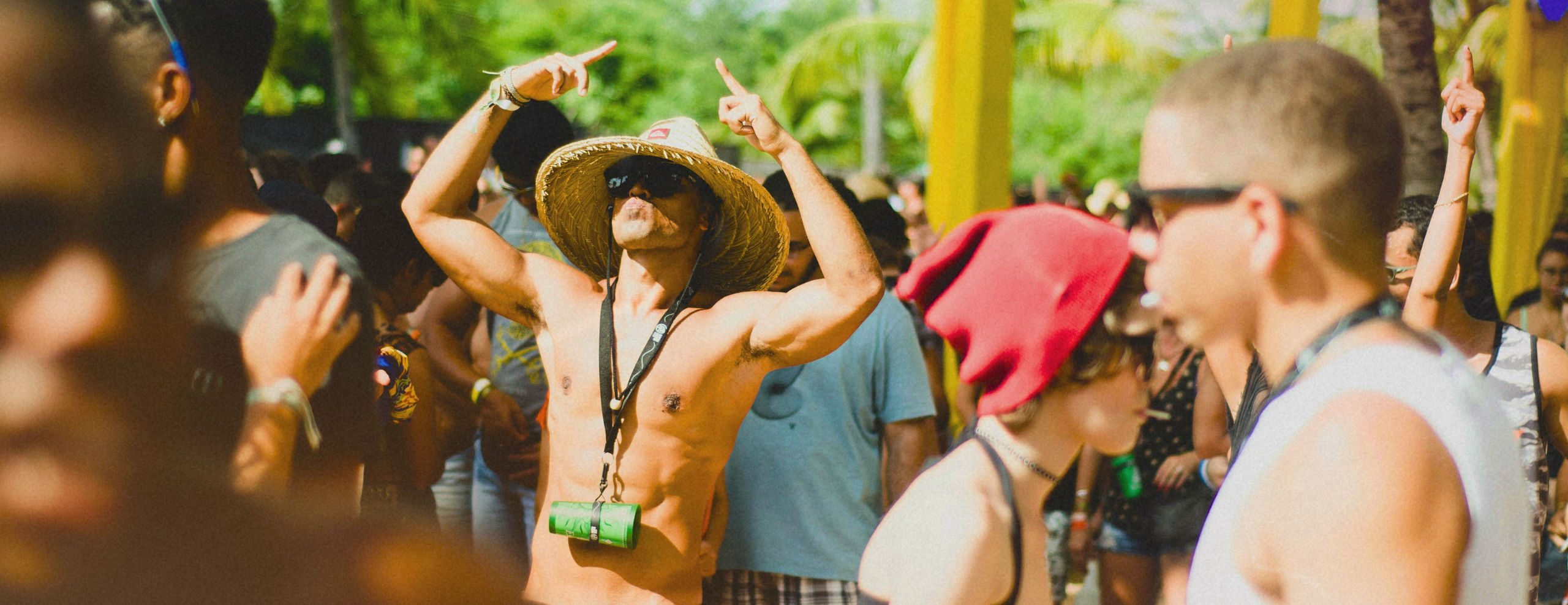 People watching a fire show at a Mahiki Event